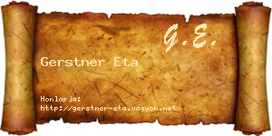 Gerstner Eta névjegykártya